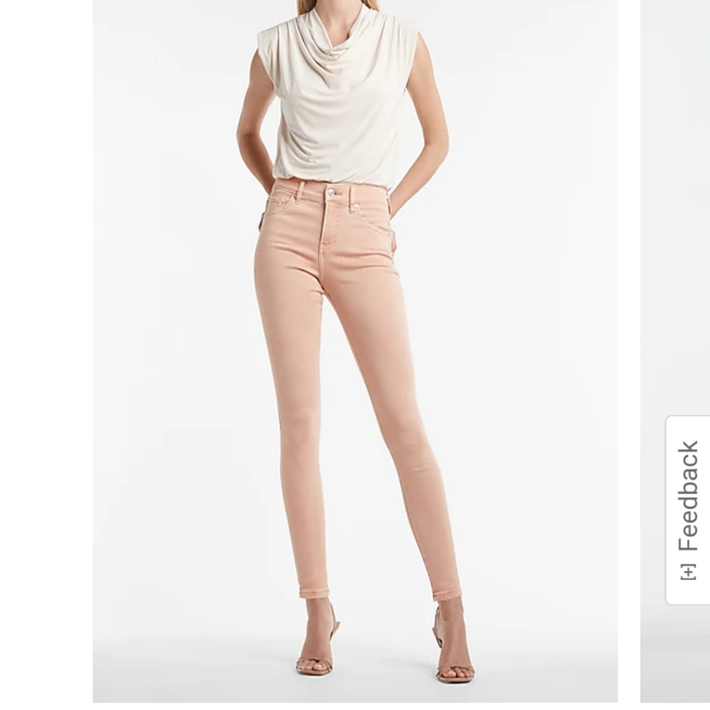 Express Light Pink Super Soft Skinny Mid Rise Jeans NWT